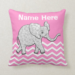 Personalised Elephant Gifts for Baby Girls Pillow