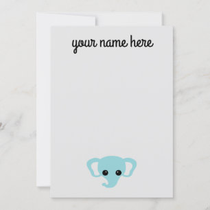 Personalised Elephant Kids Stationery Notecards