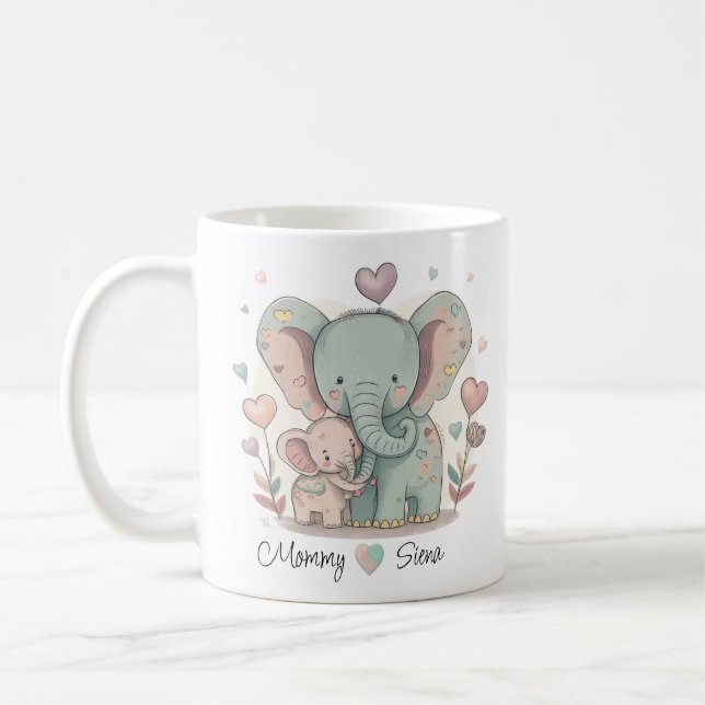 Personalised Elephant Love Mug (Left)