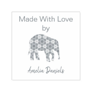 Personalised Elephant Made with Love Self-inking Stamp