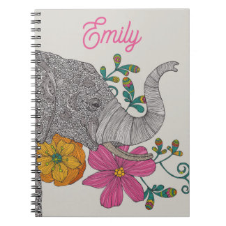 Personalised Elephant Name Notebook