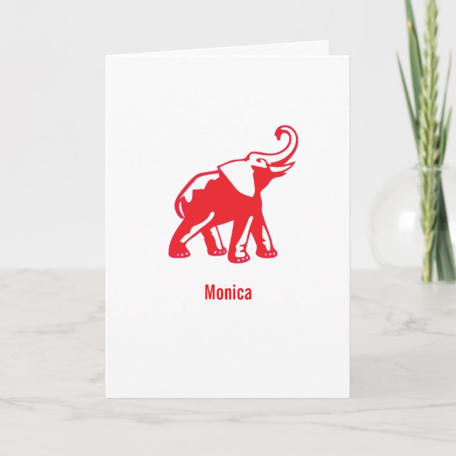 Personalised Elephant note cards (Front)