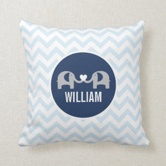 Personalised Elephant Pillow Blue
