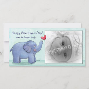 Personalised Elephant Valentine's Day Photo Cards