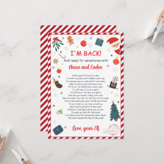Personalised Elf Arrival "I'm Back" Welcome Letter Invitation