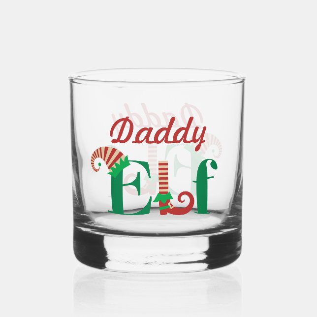 Personalised Elf Christmas Whiskey Glass (Back)