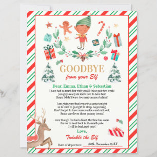 Personalised Elf Goodbye Letter Elf Holiday Card