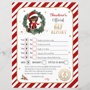 Personalised Elf Report Card