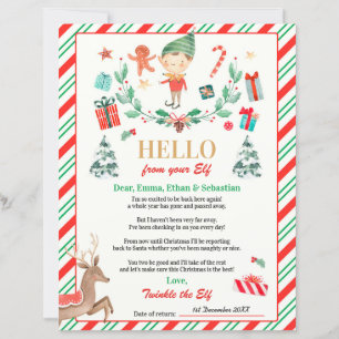 Personalised Elf Return Letter Elf Holiday Card