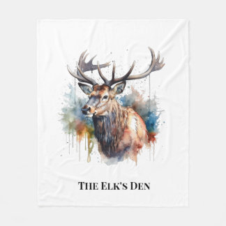 Personalised Elk Cabin Cosy Lodge Gift Fleece Blanket