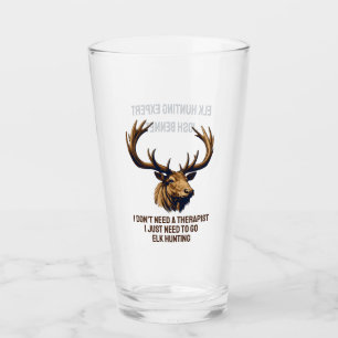 Personalised Elk Hunting I Don't Need a Therapist Glass