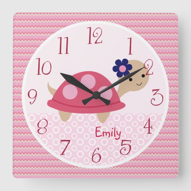 Personalised Ellie/Ella Elephant Nursery Clock (Front)