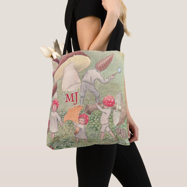 Personalised Elsa Beskow Fairytale Mushroom Tote (Close Up)