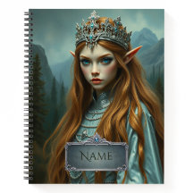 Personalised Elven Queen Notebook with Custom Name