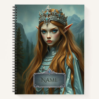 Personalised Elven Queen Notebook with Custom Name