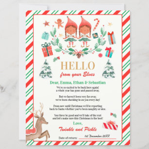 Personalised Elves Return Letter Elf Holiday Card