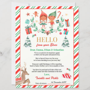 Personalised Elves Return Letter Elf Holiday Card