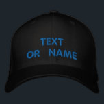 Personalised Embroidered Baseball Hats Template<br><div class="desc">Choose Fonts and Colour - Desgn Your Own Easy Personalised Promotional Embroidered Baseball Caps with Custom Text - Add Your Text - Name - Company / Number / Letter / Slogan - Tagline / or Website , Phone , E-mail , Social Media Handle / More - Choose Your Colour /...</div>