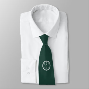 Personalised Emerald Green Monogram Initials Golf Tie