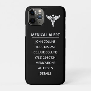Personalised Emergency Medical Alert ID Phone Tag iPhone 11 Pro Case