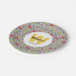 Personalised Emergency Vehicles Transportation Paper Plate
