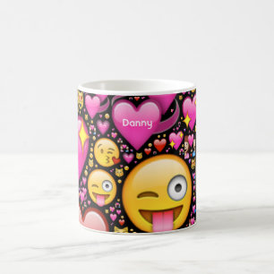 Personalised EMOJI LOVE Kids Mugs Named
