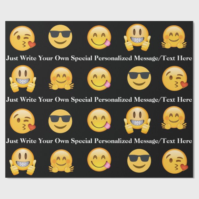 Personalised Emoji Text/Message Wrapping Paper (Flat)