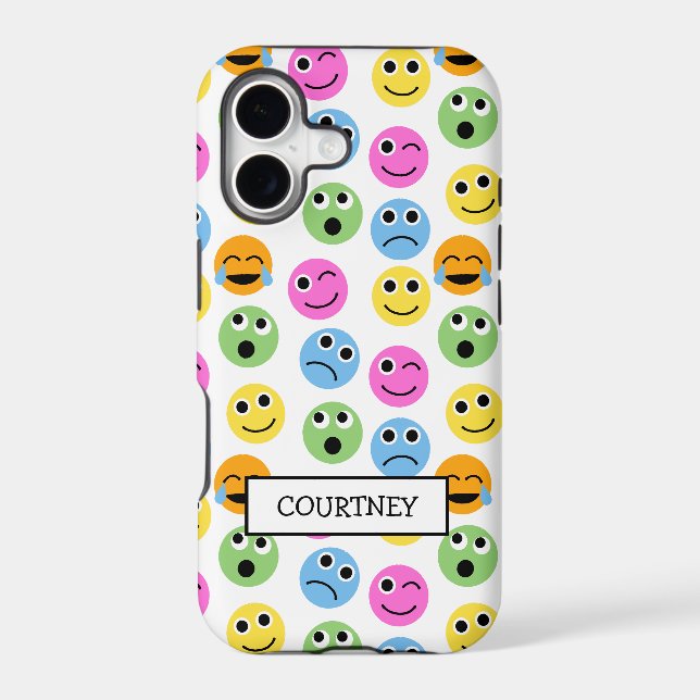 Personalised Emojis Faces Colourful Patterned (Back)