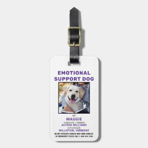 Personalised Emotional Support Dog Photo ID Badge Luggage Tag