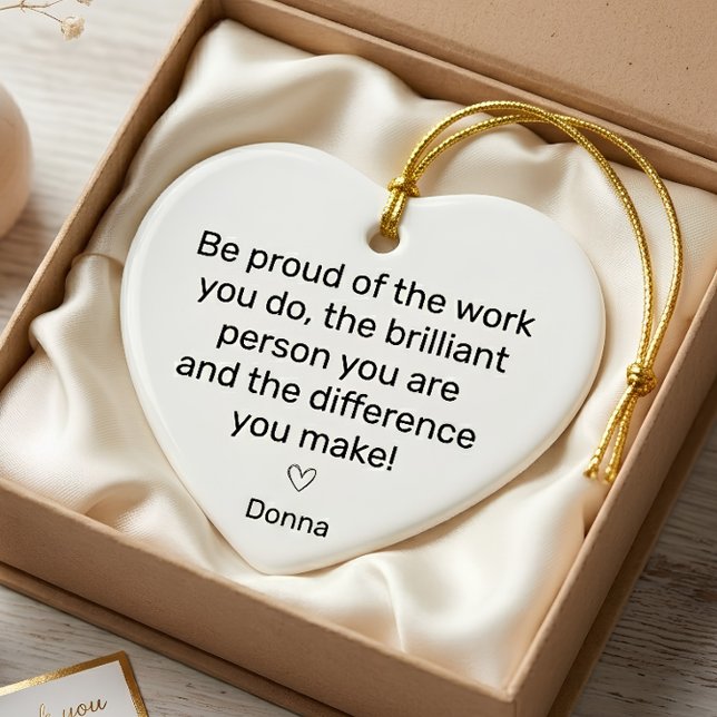 Personalised Employee Appreciation Heart  Ceramic Tree Decoration (Creator Uploaded)