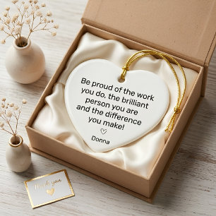 Personalised Employee Appreciation Heart  Ceramic Tree Decoration