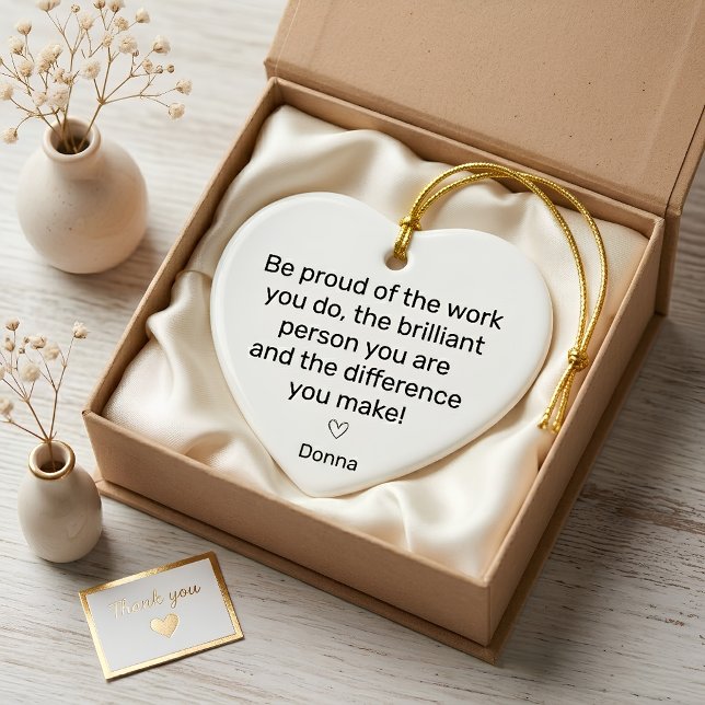 Personalised Employee Appreciation Heart  Ceramic Tree Decoration (Creator Uploaded)