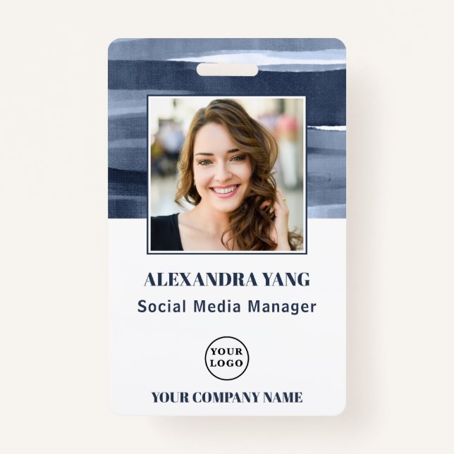Personalised Employee Company Logo Photo ID ID Badge (Front)