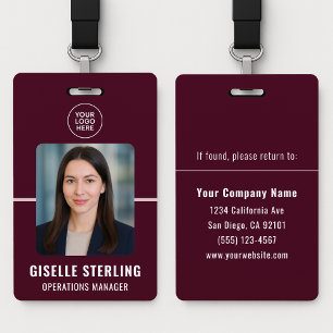 Personalised Employee Identification Card Work ID Badge