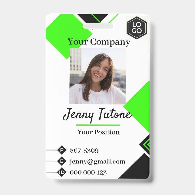 Personalised Employee Logo & Photo ID Badge (Front)