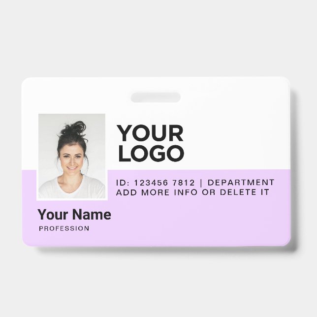 Personalised Employee Modern Photo ID Security Badge (Front)