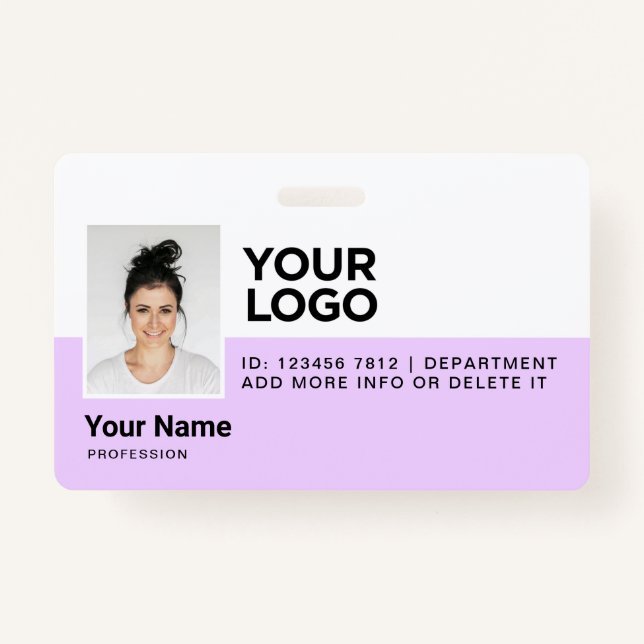 Personalised Employee Modern Photo ID Security ID Badge (Front)