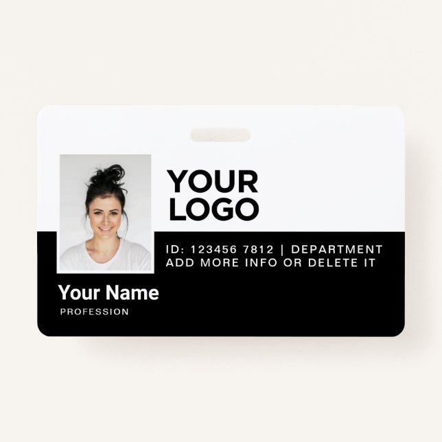 Personalised Employee Modern Photo ID Security ID Badge (Front)