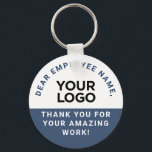 Personalised Employee Name Text Logo Appreciation Key Ring<br><div class="desc">Easily personalise these Business Logo Bulk Personalised Employee Name Text Logo Appreciation keychains with text, company or party name, and business logo, photo or any image. A simple formal business design in navy blue and white colours fully customisable, sans-serif basic and modern fonts and a professional and clear look. These...</div>