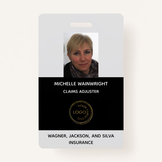 Personalised Employee Photo Add Your Business Logo ID Badge (Front)