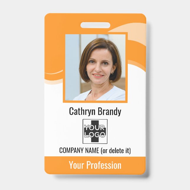 Personalised Employee, Photo, Bar Code & Logo ID Badge (Front)