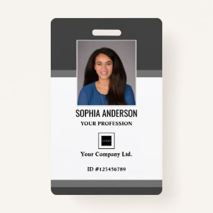 Personalised Employee Photo, Bar Code, Logo, Name  ID Badge