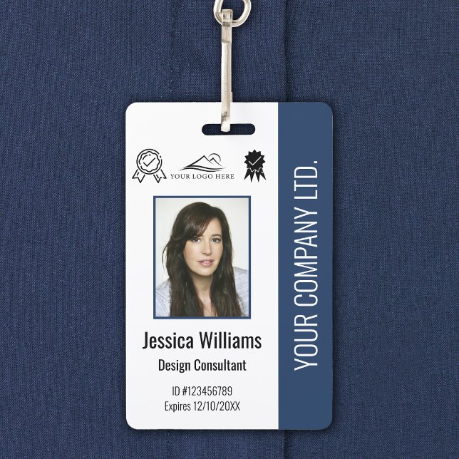 Personalised Employee Photo Certification Blue ID ID Badge (Creator Uploaded)