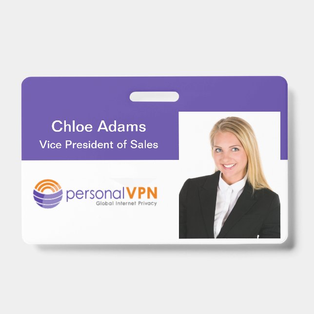 Personalised Employee Photo ID Badge (Front)