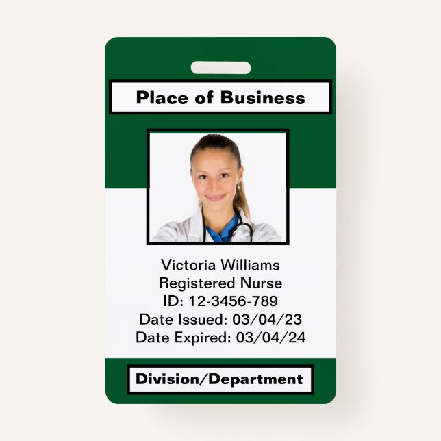 Personalised Employee Photo ID Badge (Front)
