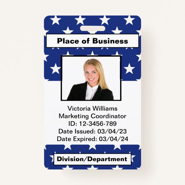 Personalised Employee Photo ID Badge (Front)