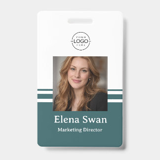 Personalised Employee Photo ID Badge with Logo & J