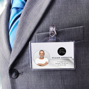 Personalised Employee Photo ID Company Faux Silver ID Badge