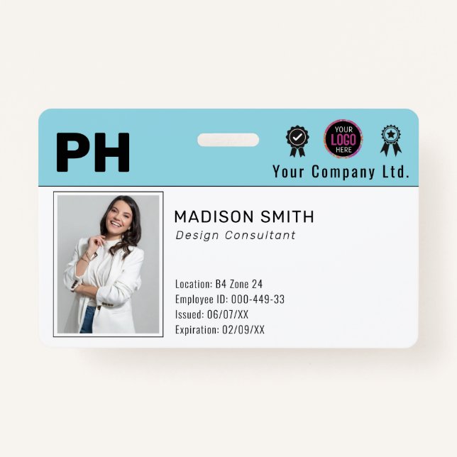 Personalised Employee Photo ID Company Security Ba ID Badge (Front)