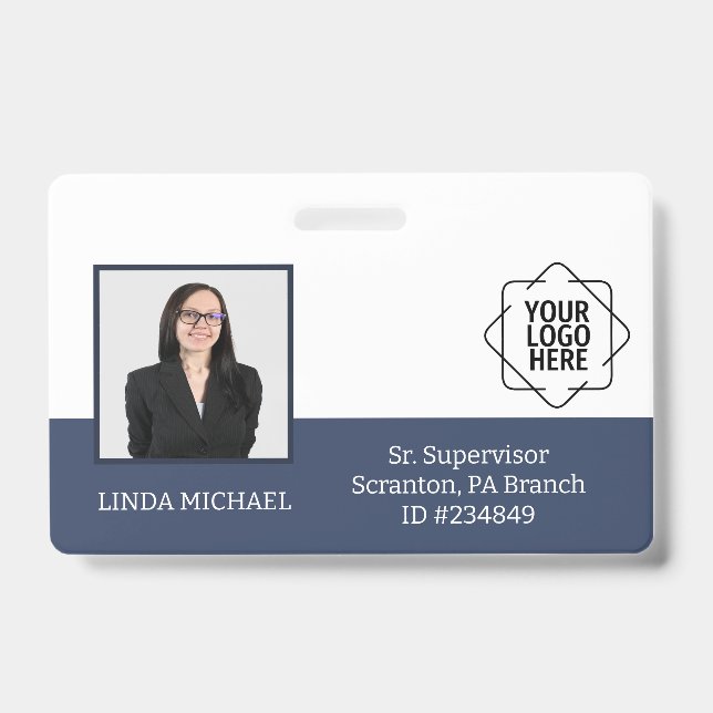 Personalised Employee Photo ID Company Security Badge (Front)